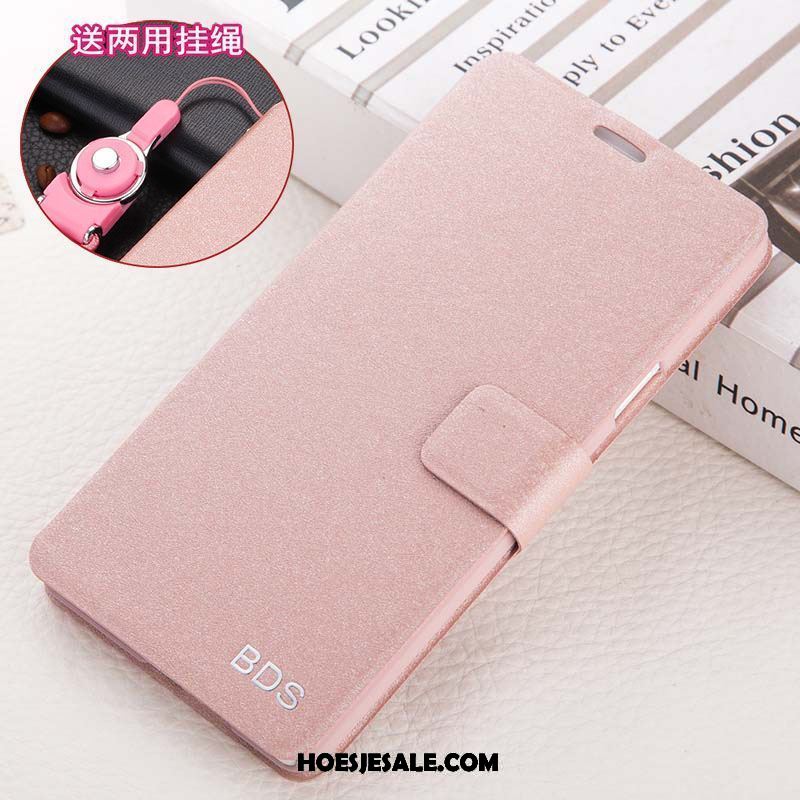 Oppo A83 Hoesje Bescherming Mobiele Telefoon Leren Etui Folio Roze Korting