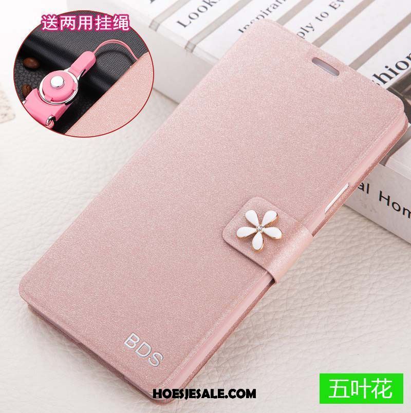 Oppo A83 Hoesje Bescherming Mobiele Telefoon Leren Etui Folio Roze Korting