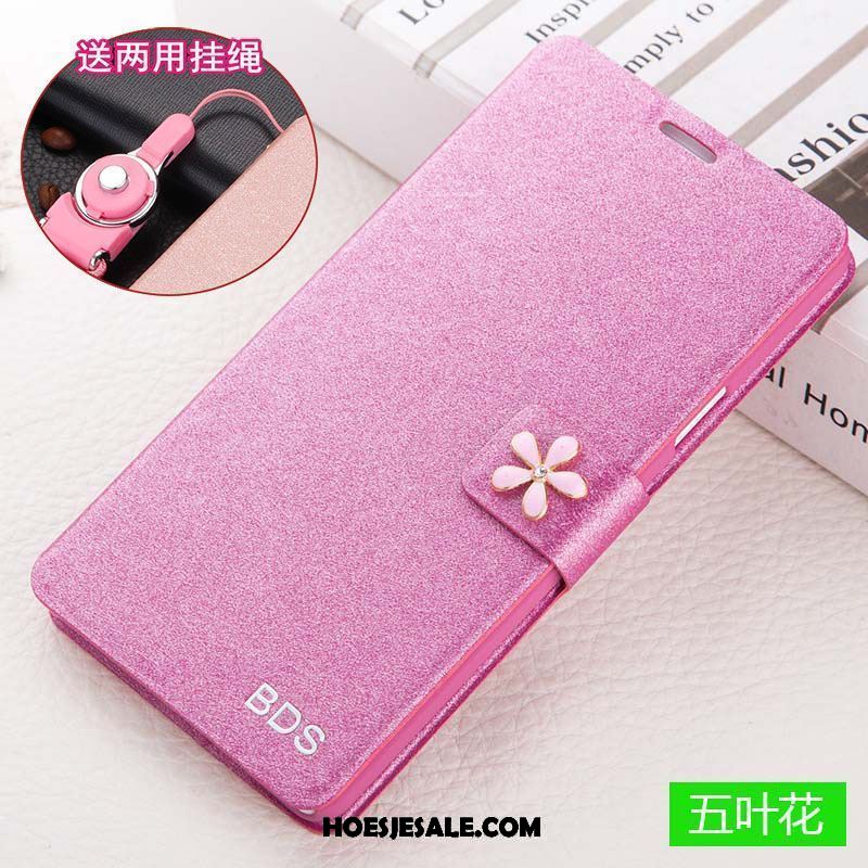 Oppo A83 Hoesje Bescherming Mobiele Telefoon Leren Etui Folio Roze Korting