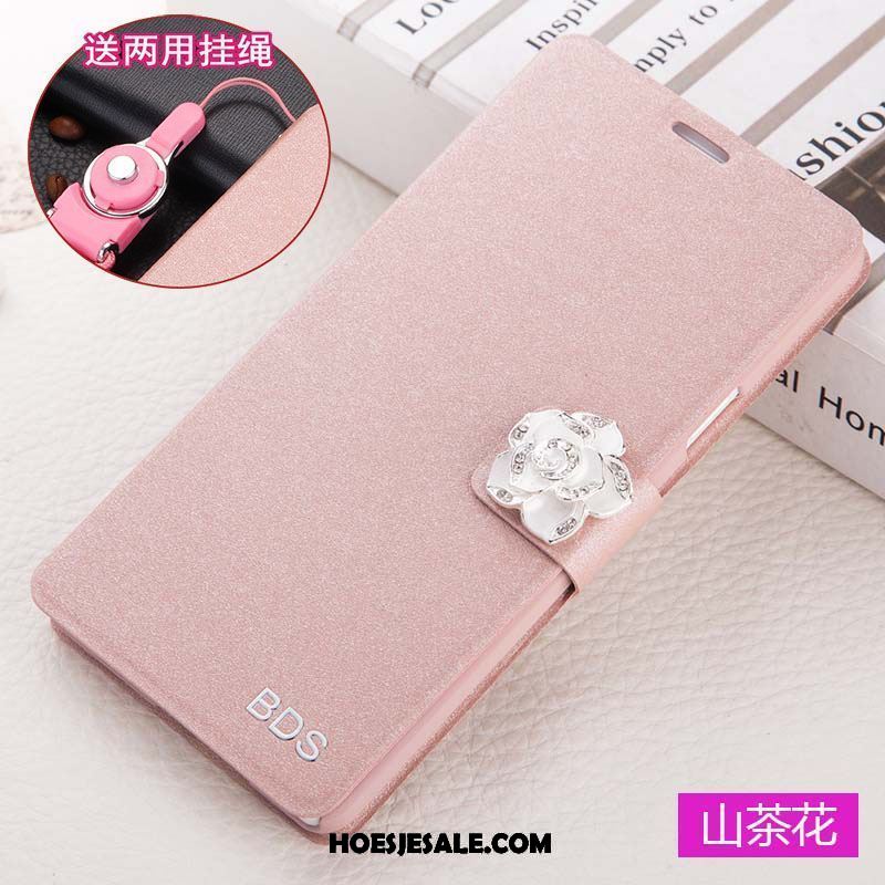 Oppo A83 Hoesje Bescherming Mobiele Telefoon Leren Etui Folio Roze Korting