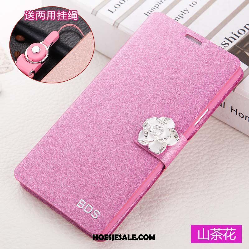 Oppo A83 Hoesje Bescherming Mobiele Telefoon Leren Etui Folio Roze Korting