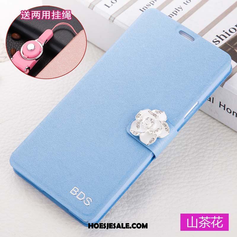 Oppo A83 Hoesje Bescherming Mobiele Telefoon Leren Etui Folio Roze Korting