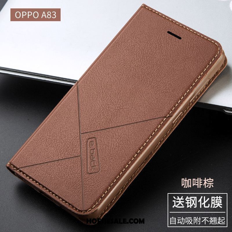 Oppo A83 Hoesje Leren Etui Hoes Rood Mobiele Telefoon Anti-fall Online