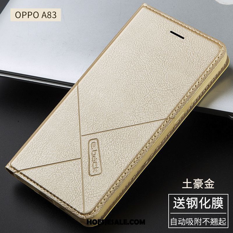 Oppo A83 Hoesje Leren Etui Hoes Rood Mobiele Telefoon Anti-fall Online