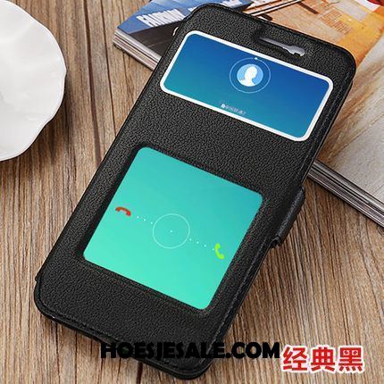 Oppo A83 Hoesje Mobiele Telefoon Clamshell Donkerblauw Leren Etui Zacht Kopen