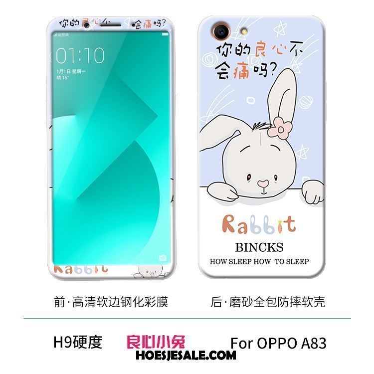 Oppo A83 Hoesje Mobiele Telefoon Wit Skärmskydd Siliconen Zacht Online