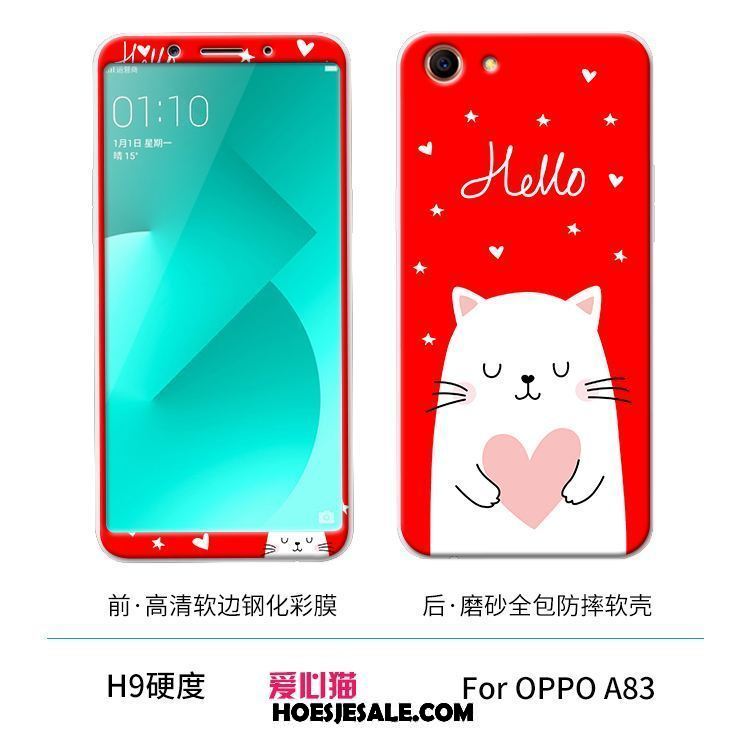 Oppo A83 Hoesje Mobiele Telefoon Wit Skärmskydd Siliconen Zacht Online