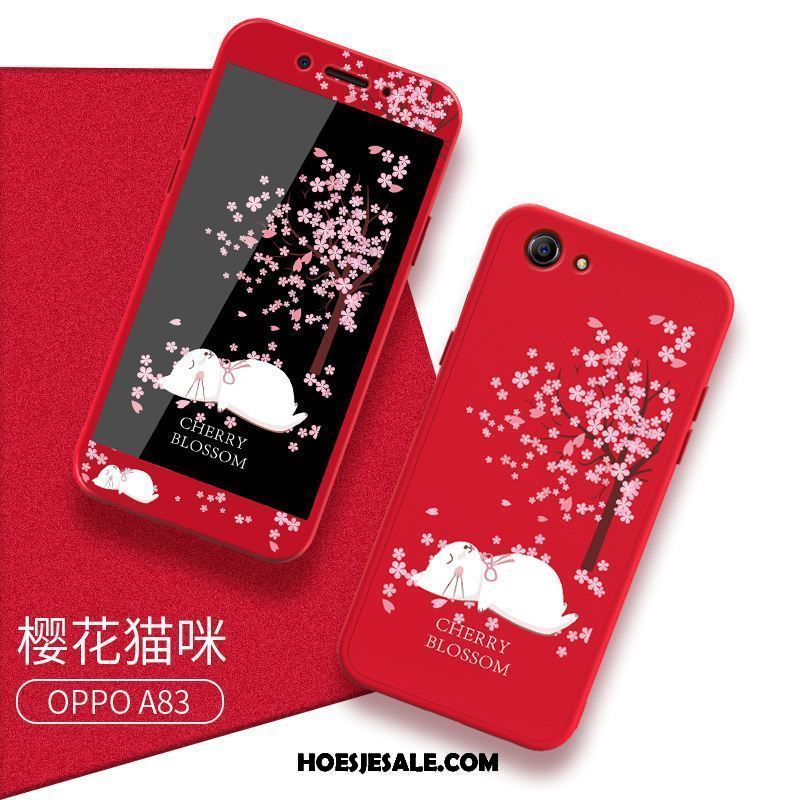 Oppo A83 Hoesje Rood Anti-fall Mobiele Telefoon Zacht Trend Korting