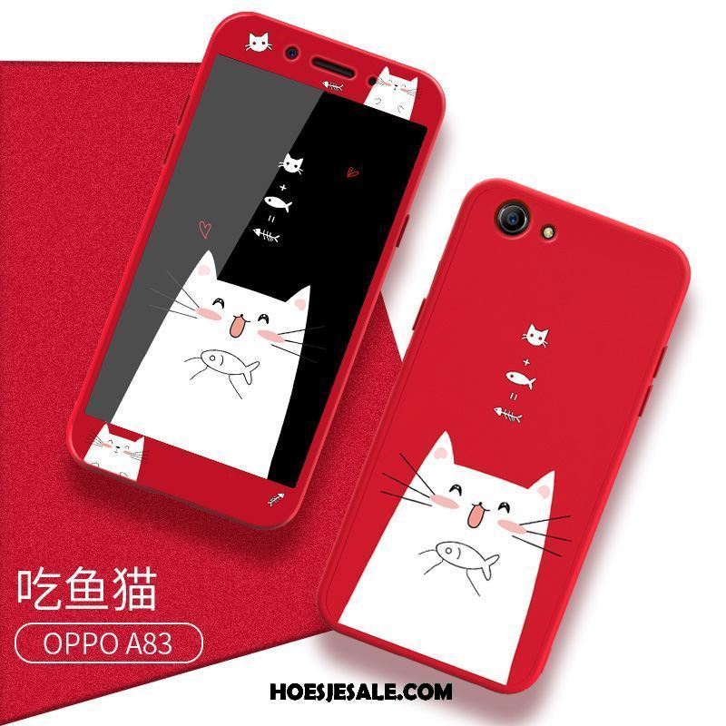 Oppo A83 Hoesje Rood Anti-fall Mobiele Telefoon Zacht Trend Korting