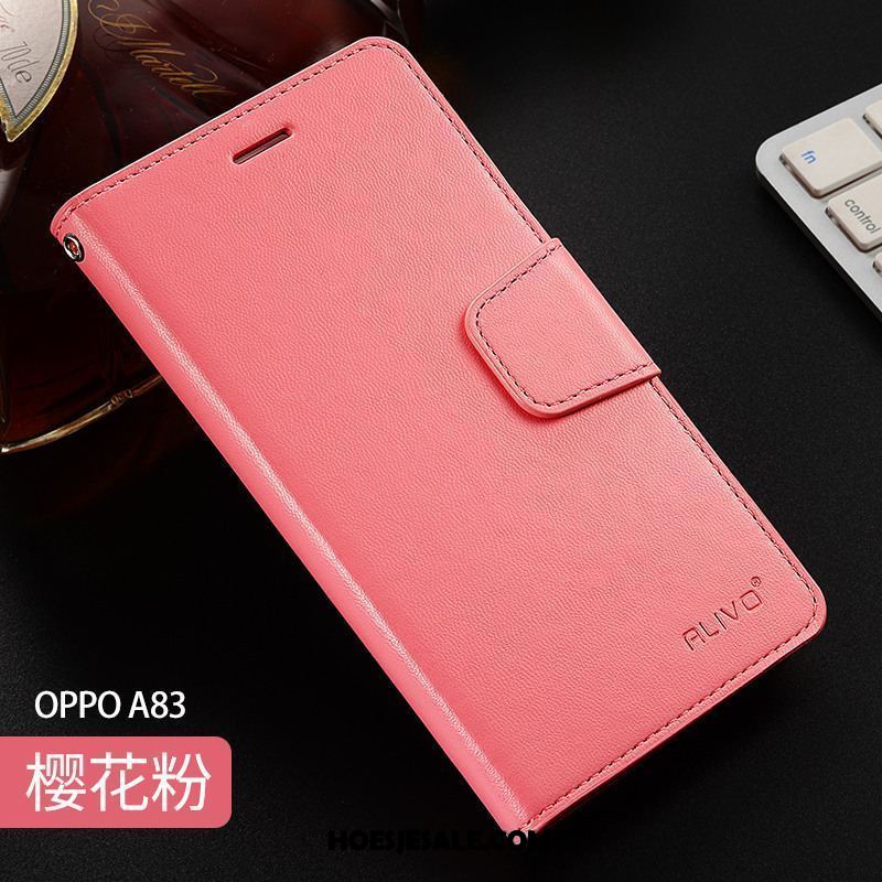 Oppo A83 Hoesje Rood Mobiele Telefoon Folio Leren Etui Bescherming Online