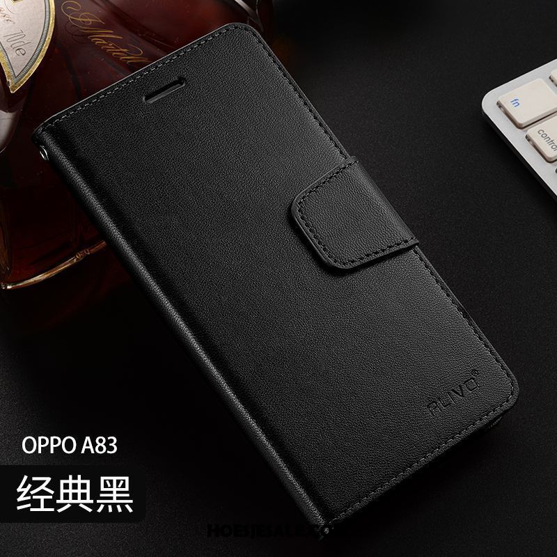 Oppo A83 Hoesje Rood Mobiele Telefoon Folio Leren Etui Bescherming Online