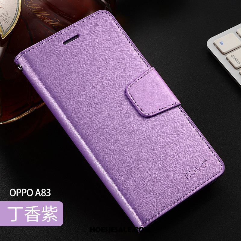 Oppo A83 Hoesje Rood Mobiele Telefoon Folio Leren Etui Bescherming Online