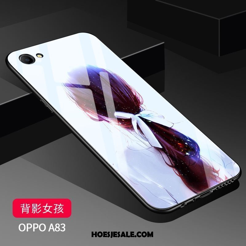 Oppo A83 Hoesje Scheppend Mobiele Telefoon Spotprent Spiegel Wit Kopen