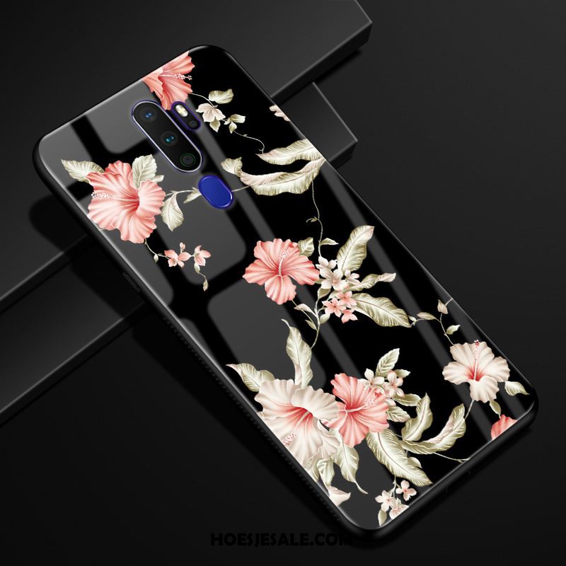 Oppo A9 2020 Hoesje Glas Wind Mobiele Telefoon Bloemen Hoes Kopen