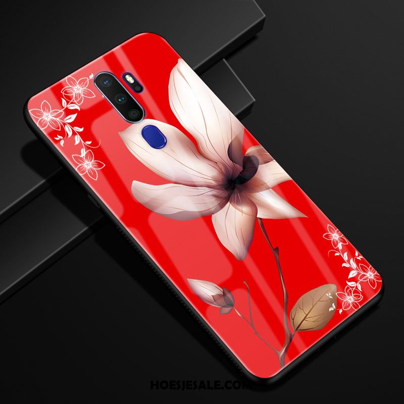 Oppo A9 2020 Hoesje Glas Wind Mobiele Telefoon Bloemen Hoes Kopen