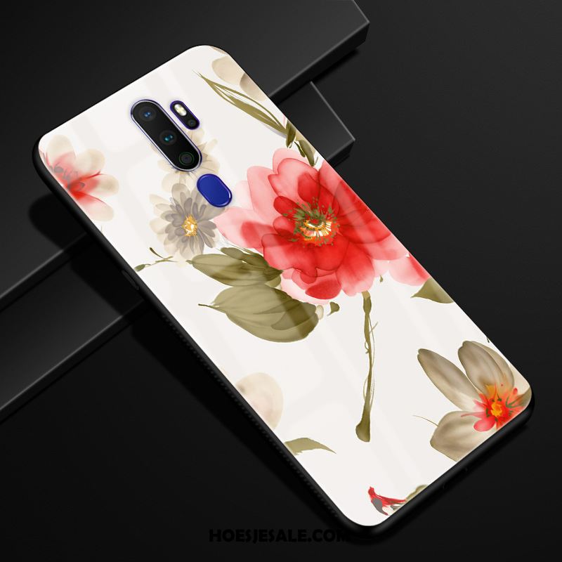 Oppo A9 2020 Hoesje Glas Wind Mobiele Telefoon Bloemen Hoes Kopen