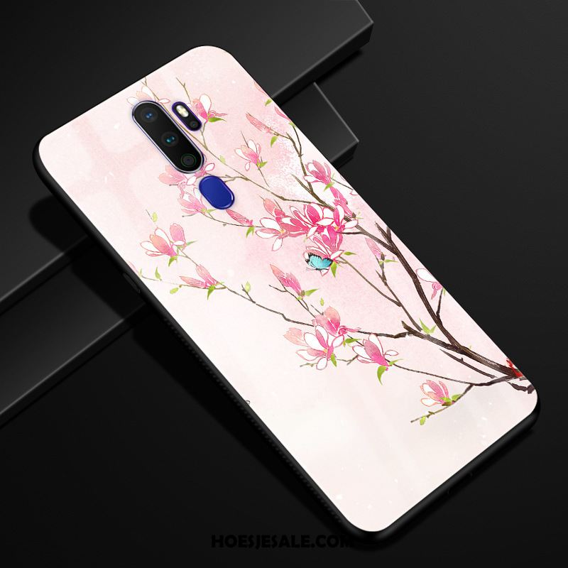 Oppo A9 2020 Hoesje Glas Wind Mobiele Telefoon Bloemen Hoes Kopen