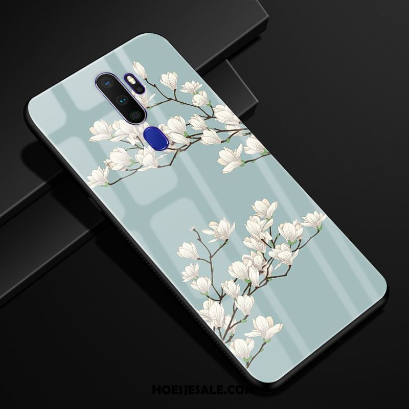 Oppo A9 2020 Hoesje Glas Wind Mobiele Telefoon Bloemen Hoes Kopen