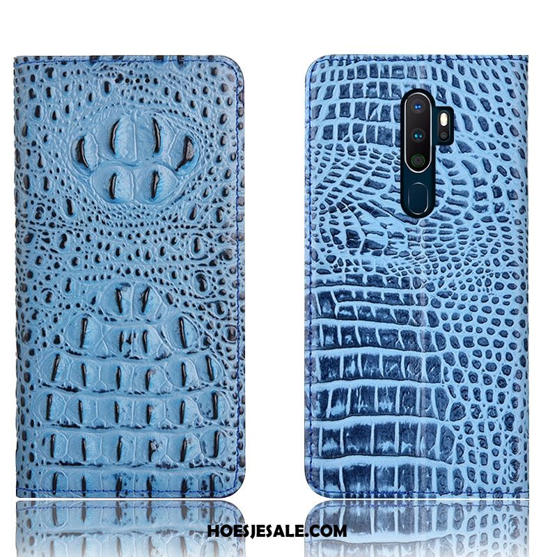 Oppo A9 2020 Hoesje Leren Etui Krokodil Echt Leer All Inclusive Hoes Korting