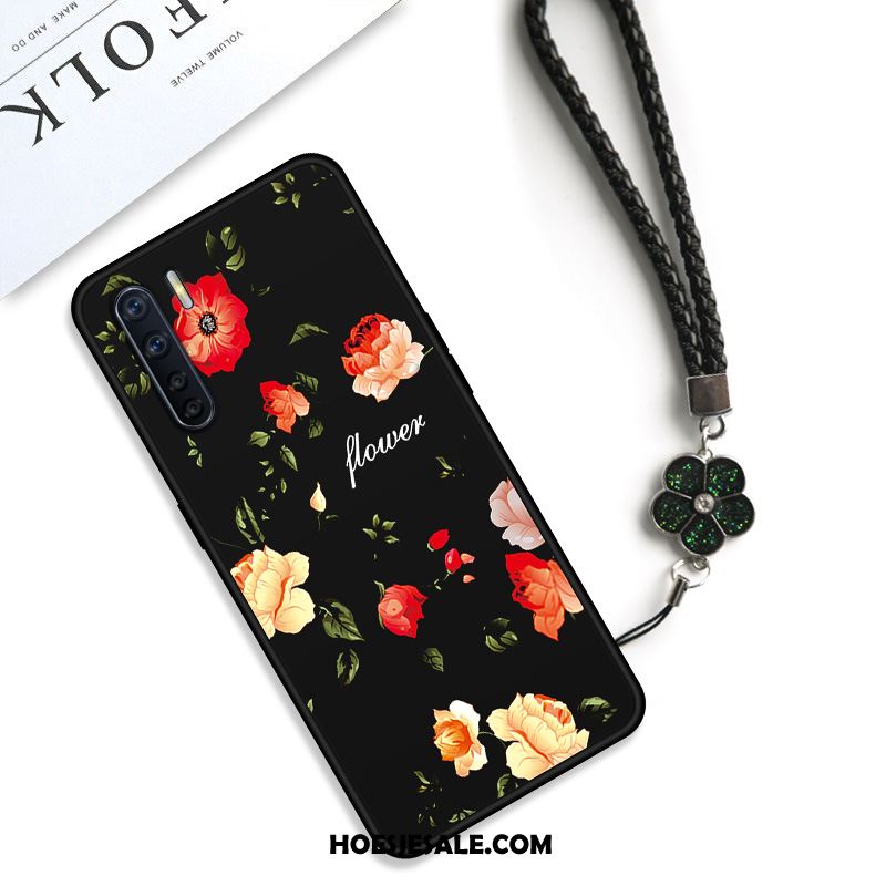 Oppo A91 Hoesje Net Red Anti-fall Rood Bloemen Chinese Stijl Goedkoop