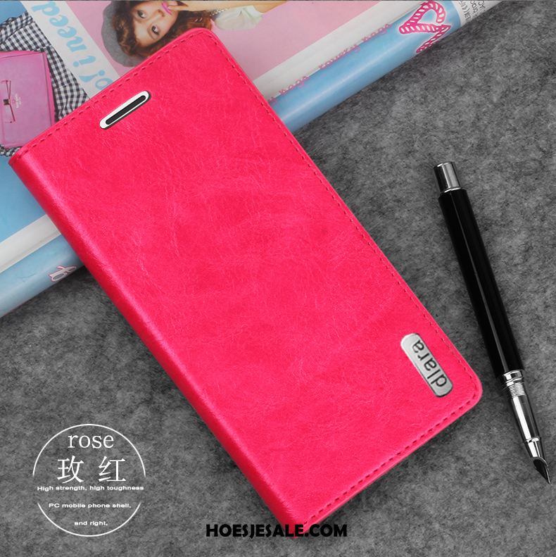 Oppo Ax7 Hoesje Leren Etui Hoes Mobiele Telefoon Purper Bescherming Goedkoop