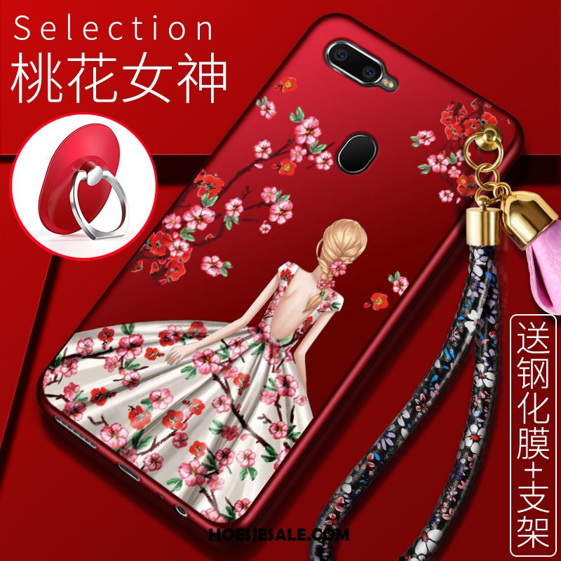 Oppo Ax7 Hoesje Rood Anti-fall Trendy Merk Hemming Bescherming Kopen