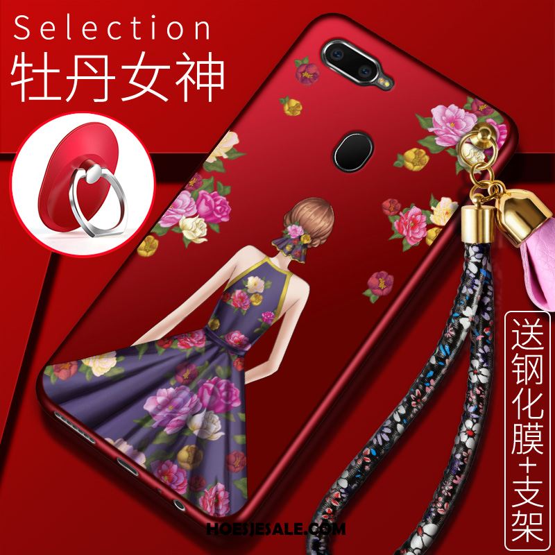 Oppo Ax7 Hoesje Rood Anti-fall Trendy Merk Hemming Bescherming Kopen