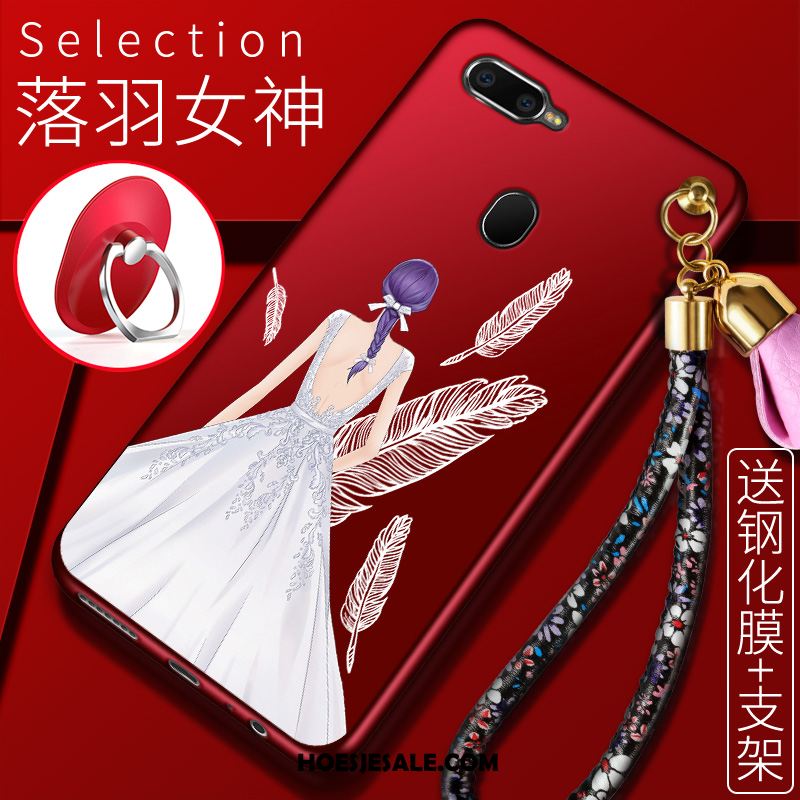 Oppo Ax7 Hoesje Rood Anti-fall Trendy Merk Hemming Bescherming Kopen