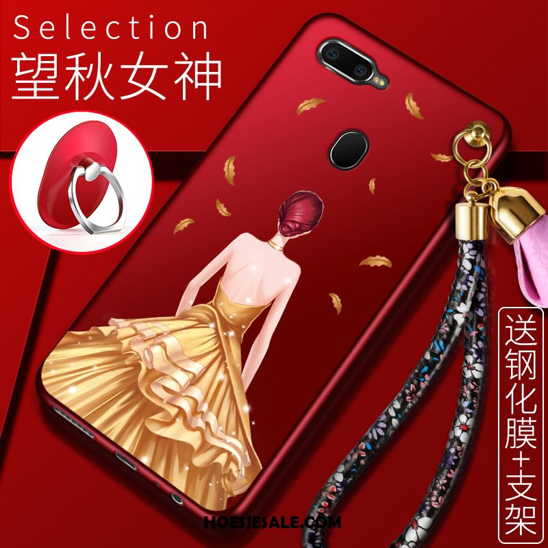 Oppo Ax7 Hoesje Rood Anti-fall Trendy Merk Hemming Bescherming Kopen