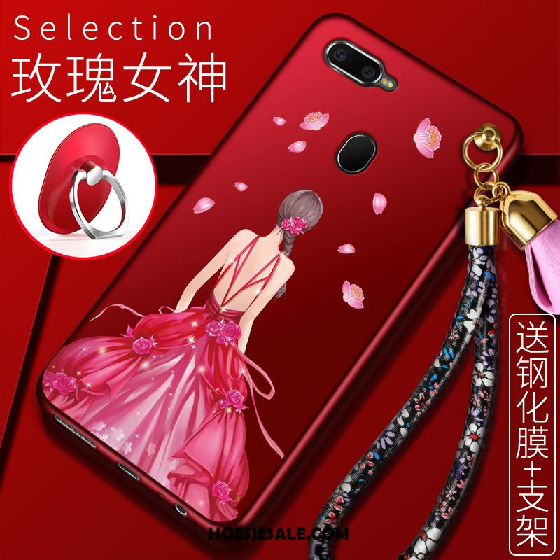 Oppo Ax7 Hoesje Rood Anti-fall Trendy Merk Hemming Bescherming Kopen