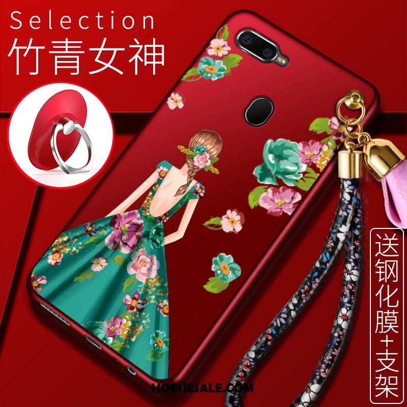 Oppo Ax7 Hoesje Rood Anti-fall Trendy Merk Hemming Bescherming Kopen