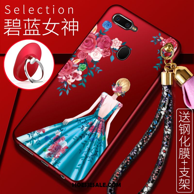 Oppo Ax7 Hoesje Rood Anti-fall Trendy Merk Hemming Bescherming Kopen