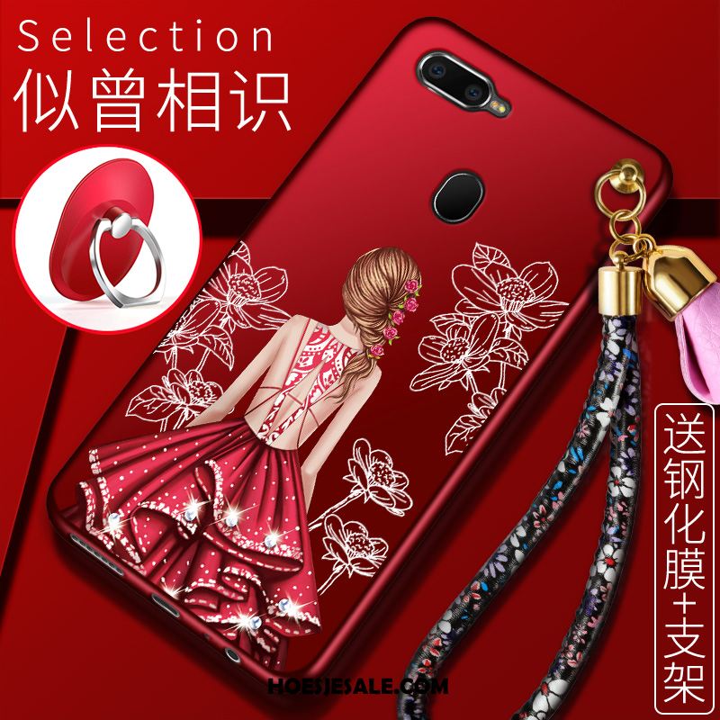 Oppo Ax7 Hoesje Rood Anti-fall Trendy Merk Hemming Bescherming Kopen