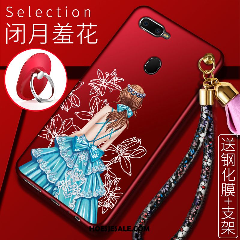 Oppo Ax7 Hoesje Rood Anti-fall Trendy Merk Hemming Bescherming Kopen