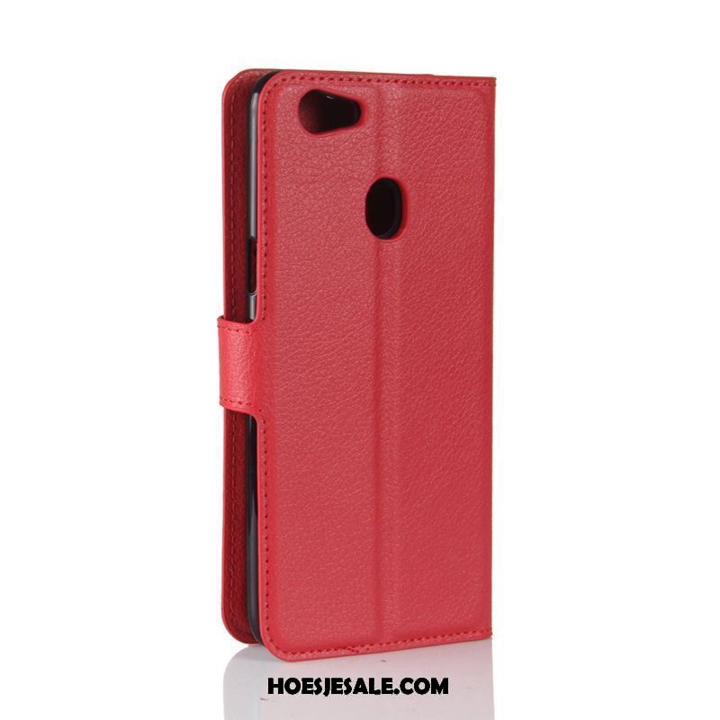 Oppo F5 Hoesje Anti-fall Geel Leren Etui Folio Zacht