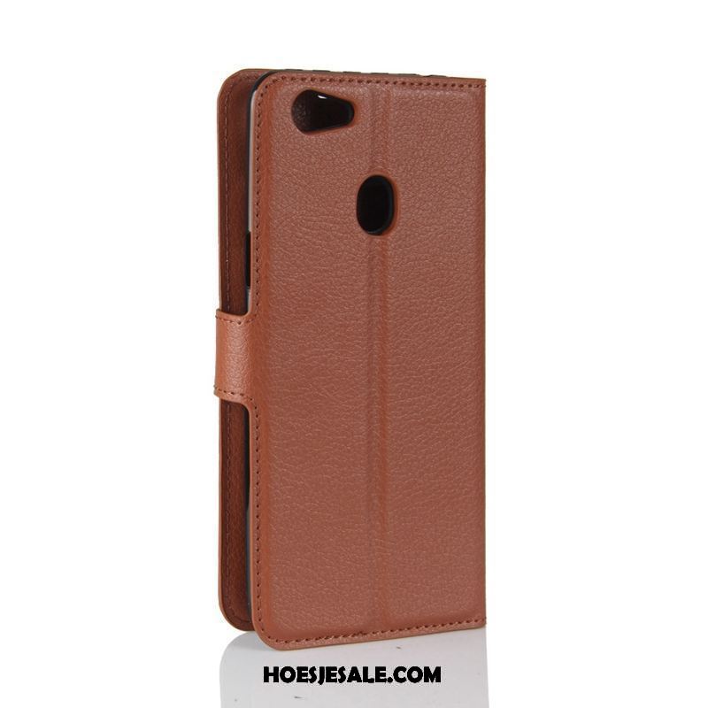 Oppo F5 Hoesje Anti-fall Geel Leren Etui Folio Zacht