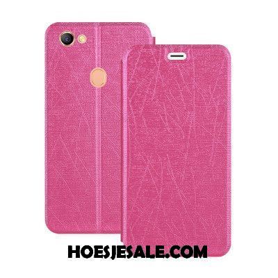 Oppo F5 Hoesje Bescherming Hoes Blauw Leren Etui Folio Goedkoop