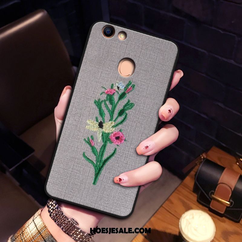 Oppo F5 Youth Hoesje Zacht Borduurwerk Mobiele Telefoon Flanel Bloemen Sale