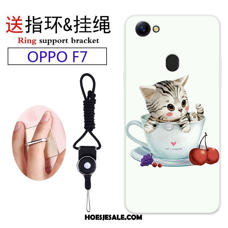 Oppo F7 Hoesje Blauw Zacht Siliconen Bescherming Mooie Goedkoop