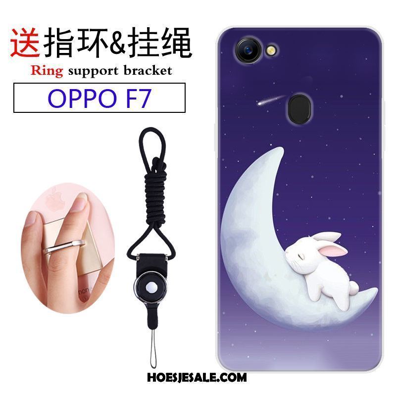 Oppo F7 Hoesje Blauw Zacht Siliconen Bescherming Mooie Goedkoop