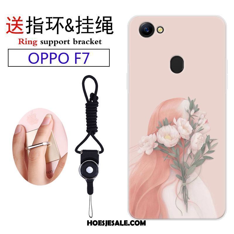 Oppo F7 Hoesje Blauw Zacht Siliconen Bescherming Mooie Goedkoop