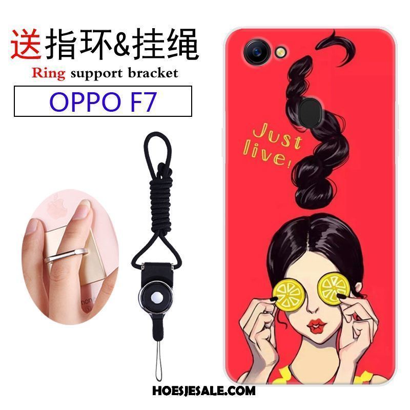 Oppo F7 Hoesje Blauw Zacht Siliconen Bescherming Mooie Goedkoop