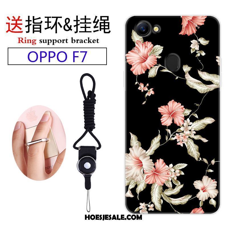 Oppo F7 Hoesje Blauw Zacht Siliconen Bescherming Mooie Goedkoop