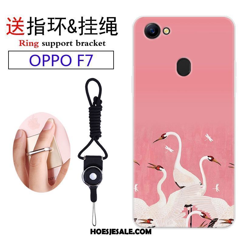 Oppo F7 Hoesje Blauw Zacht Siliconen Bescherming Mooie Goedkoop