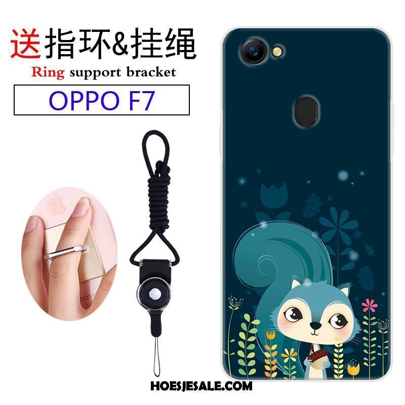 Oppo F7 Hoesje Blauw Zacht Siliconen Bescherming Mooie Goedkoop