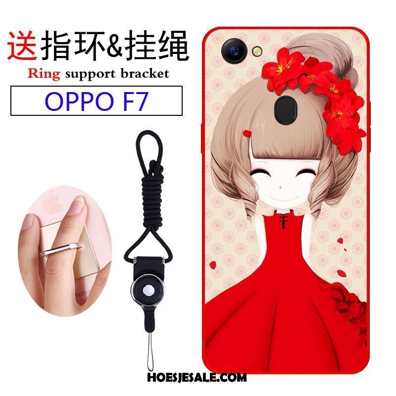 Oppo F7 Hoesje Hoes Zacht Bescherming Rood Persoonlijk Kopen