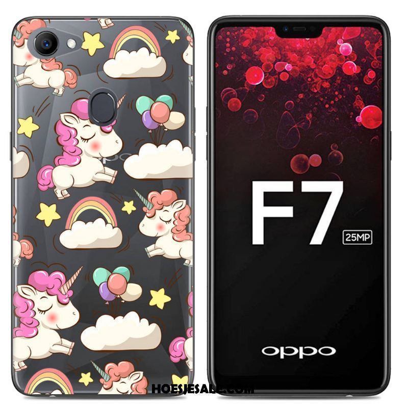 Oppo F7 Hoesje Siliconen Hoes Anti-fall Zacht Spotprent Kopen