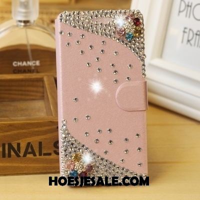 Oppo F7 Youth Hoesje Hoes Roze Leren Etui Anti-fall Folio Korting