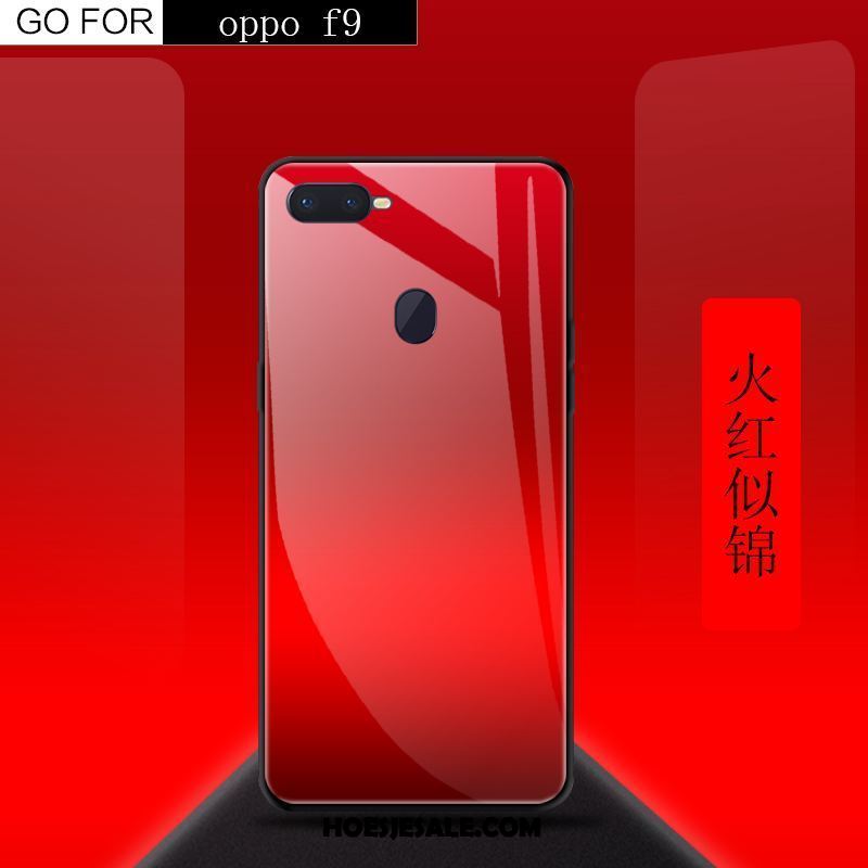 Oppo F9 Hoesje Rood Scheppend Mobiele Telefoon Anti-fall Hoes Winkel