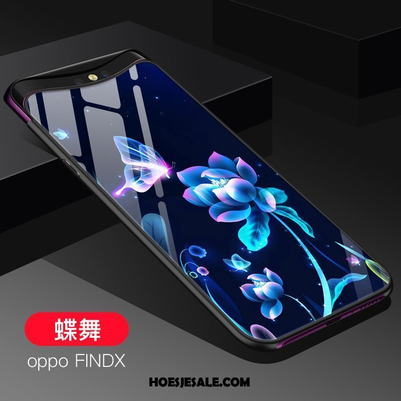 Oppo Find X Hoesje Glas Bescherming Siliconen Hoes Blauw Kopen